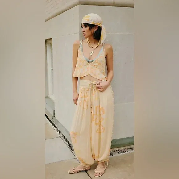 Free People Top Stitch And Tropics Set. NWT. Sand combo - Picture 2 of 5